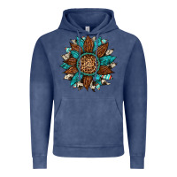 Vintage Denim gemstone cowhide leopard turquoise sunflower Vintage Hoodie - Artiststas