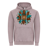 Vintage Zinc gemstone cowhide leopard turquoise sunflower Vintage Hoodie - Artiststas