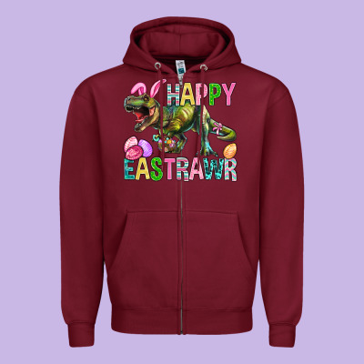 Happy Eastrawr Easter Zipper Hoodie Designed By Bundleandbundleshop