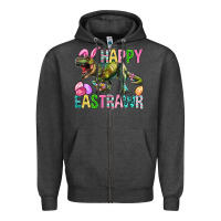 Charcoal Heather Happy Eastrawr Easter Zipper Hoodie - BundleAndBundleShop