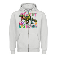 Dove Grey Happy Eastrawr Easter Zipper Hoodie - BundleAndBundleShop