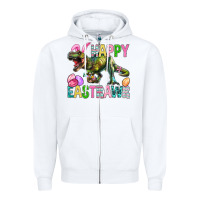 White Happy Eastrawr Easter Zipper Hoodie - BundleAndBundleShop