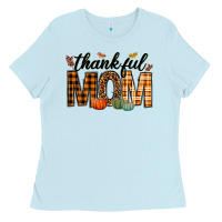 Baby Blue thankful mom Ladies Tee - texasbilliewilder