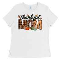 White thankful mom Ladies Tee - texasbilliewilder