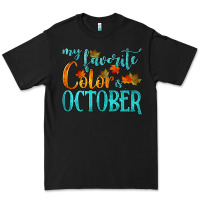 Black my favorite color is october Premium Tee - HRA Design Shop