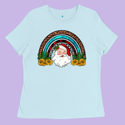 Santa Rainbow Ladies Tee Designed By Jahusdesignshop