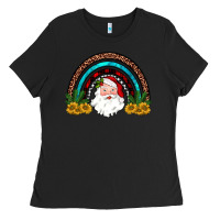 Black santa rainbow Ladies Tee - JahusDesignShop