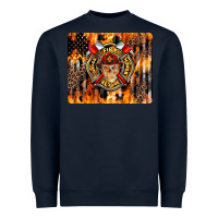 Navy Firefighter Skull Heavyweight Sweatshirt - LillyAllenDesigns