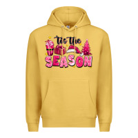 Antique Gold Pink 'tis the season Christmas Premium Hoodie - texasbilliewilder