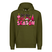 Army Green Pink 'tis the season Christmas Premium Hoodie - texasbilliewilder