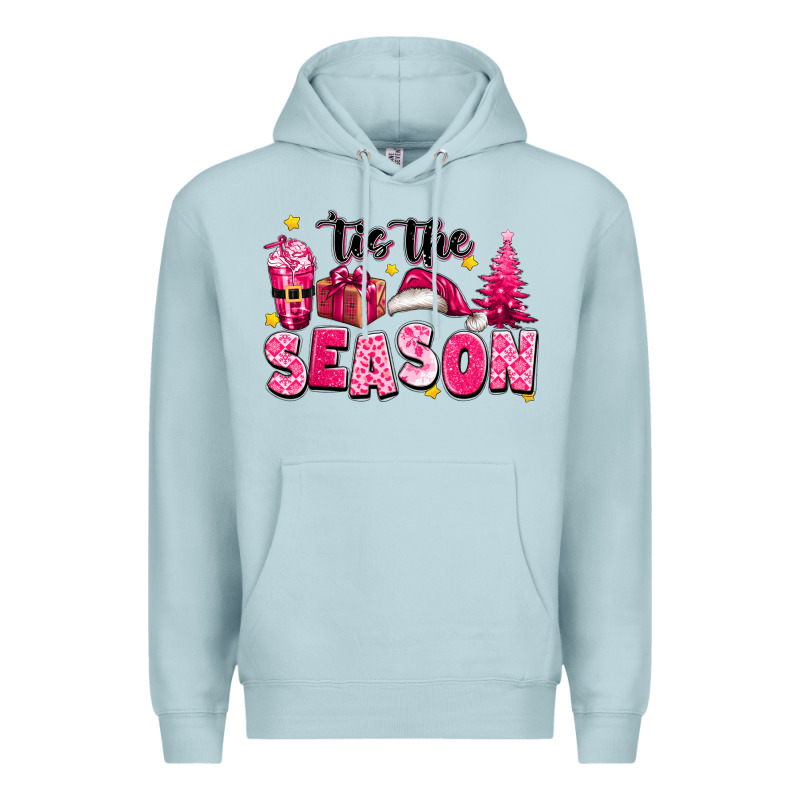 Pink 'tis The Season Christmas Premium Hoodie by texasbilliewilder | Teevron
