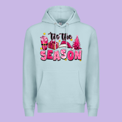 Pink 'tis The Season Christmas Premium Hoodie Designed By Texasbilliewilder