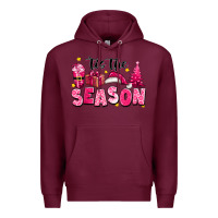 Burgundy Pink 'tis the season Christmas Premium Hoodie - texasbilliewilder