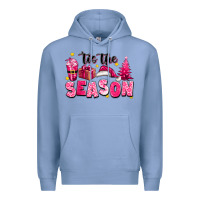 Colony Blue Pink 'tis the season Christmas Premium Hoodie - texasbilliewilder