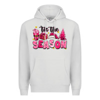 Dove Grey Pink 'tis the season Christmas Premium Hoodie - texasbilliewilder