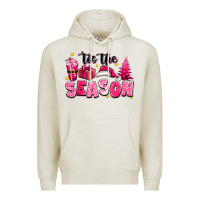 Oatmeal Heather Pink 'tis the season Christmas Premium Hoodie - texasbilliewilder