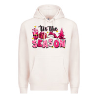 Pale Pink Pink 'tis the season Christmas Premium Hoodie - texasbilliewilder