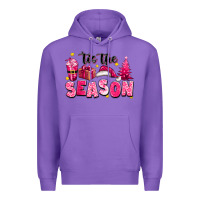 Purple Pink 'tis the season Christmas Premium Hoodie - texasbilliewilder