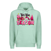 Seafoam Pink 'tis the season Christmas Premium Hoodie - texasbilliewilder