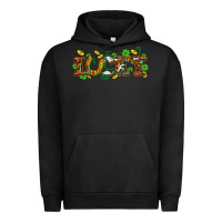 Pigment Black St. Patrick's Western lucky and shamrocks Urban Hoodie - OliviaCreatesArt