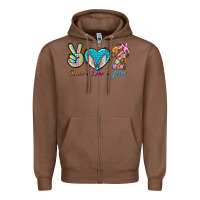 Chestnut Peace Love Easter Jesus Zipper Hoodie - BundleAndBundleShop