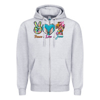 Heather Grey Peace Love Easter Jesus Zipper Hoodie - BundleAndBundleShop