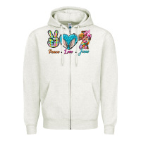 Oatmeal Heather Peace Love Easter Jesus Zipper Hoodie - BundleAndBundleShop