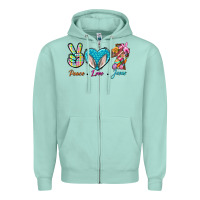 Seafoam Peace Love Easter Jesus Zipper Hoodie - BundleAndBundleShop