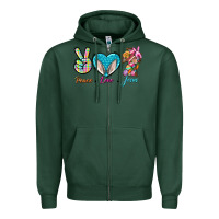 Sports Green Peace Love Easter Jesus Zipper Hoodie - BundleAndBundleShop