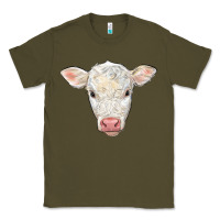 Army Green charolais calf face Classic Tee - LillyAllenDesigns