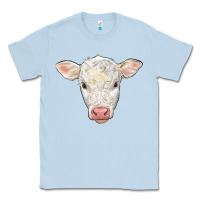 Dusty Blue charolais calf face Classic Tee - LillyAllenDesigns