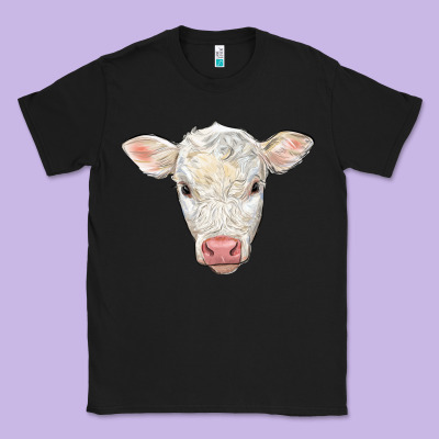 Charolais Calf Face Classic Tee Designed By Lillyallendesigns