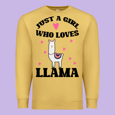 Llama Just A Girl Who Loves Llamas Premium Sweatshirt Designed By Bettercallsaul
