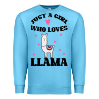Ocean Blue Llama Just A Girl Who Loves Llamas Premium Sweatshirt - Bettercallsaul