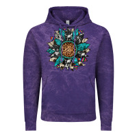 Cloud Purple cowhide leopard serape gemstone  sunflower Vintage Hoodie - Artiststas