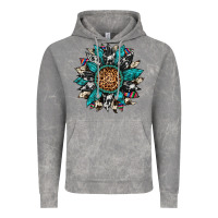 Cloud Rock cowhide leopard serape gemstone  sunflower Vintage Hoodie - Artiststas