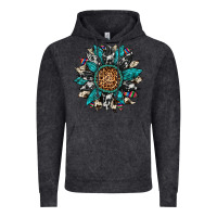 Vintage Black cowhide leopard serape gemstone  sunflower Vintage Hoodie - Artiststas