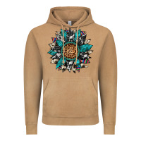 Vintage Camel cowhide leopard serape gemstone  sunflower Vintage Hoodie - Artiststas