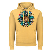 Vintage Mustard cowhide leopard serape gemstone  sunflower Vintage Hoodie - Artiststas