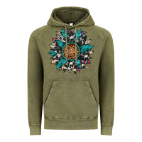 Vintage Olive cowhide leopard serape gemstone  sunflower Vintage Hoodie - Artiststas