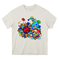 Cream autism sunflower gnome Heavy Core Tee - Zillion Design Studio