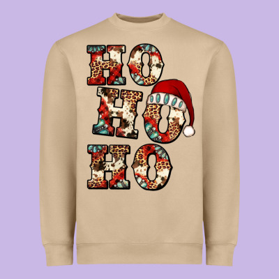 Ho Ho Ho Western Christmas Heavyweight Sweatshirt Designed By Jasminsmagicworld