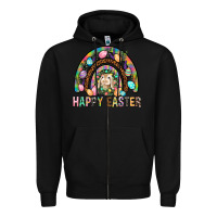 Black Happy Easter Rainbow Zipper Hoodie - BundleAndBundleShop