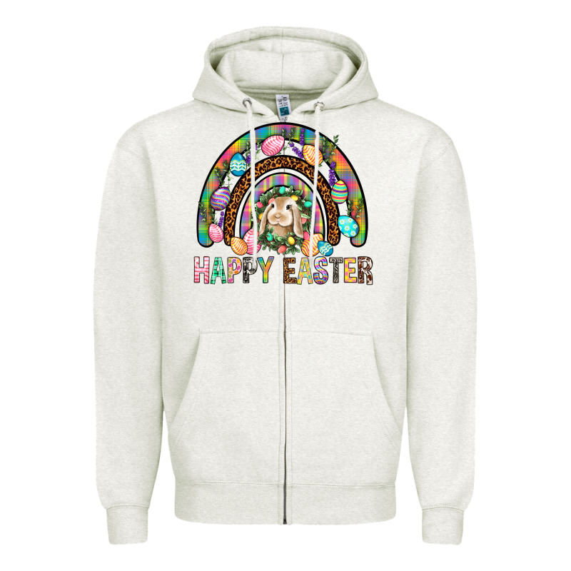 Happy Easter Rainbow Zipper Hoodie by BundleAndBundleShop | Teevron