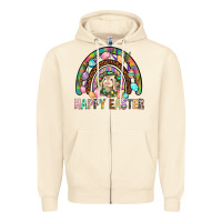 Sandshell Happy Easter Rainbow Zipper Hoodie - BundleAndBundleShop