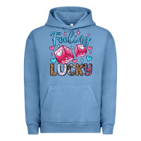 Pigment Pebble Blue feeling lucky valentine's day olivia Urban Hoodie - OliviaCreatesArt