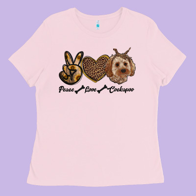 Peace Love Cockapoo Ladies Tee Designed By Ranaportraitstore