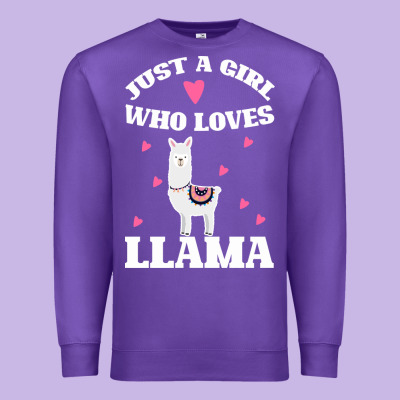 Llama Just A Girl Who Loves Llamas Premium Sweatshirt Designed By Bettercallsaul