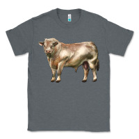 Charcoal Heather charolais bull Classic Tee - LillyAllenDesigns