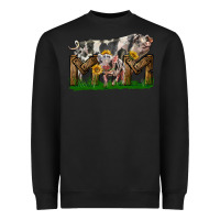 Black Western Mom With Spotted Pig And Baby Pig Heavyweight Sweatshirt - LillyAllenDesigns